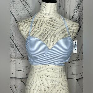 NWT OLD NAVY Seersucker Bikini Top Underwire Wrap M